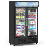 babevy Commercial Glass Door Display Refrigerator, 11.3 Cu. Ft. Merchandiser Fridge Upright Beverage Cooler