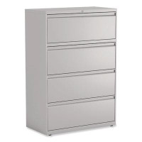 Everly Quinn Alera  Lateral File, 4 Legal/Letter-Size File Drawers, Light Grey, 36" X 18.63" X 52.5"