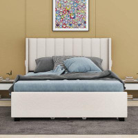 Latitude Run® Queen Size Upholstered Bed With 4 Drawers