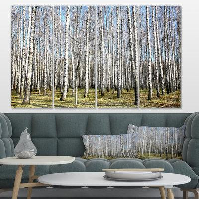 Design Art 'Sunny November Day in Birch Grow' 4 Piece Photographic Print on Metal Set in Arts & Collectibles