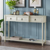Alcott Hill Console Table Sofa Table With Drawers For Entryway With Projecting Drawers And Long Shelf