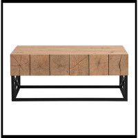 17 Stories 43.31''Luxury Coffee Table with Two Drawers, Industrial Coffee Table