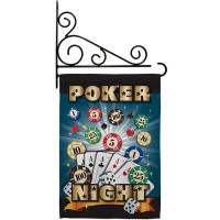 Breeze Decor Poker Night - Impressions Decorative Metal Fansy Wall Bracket Garden Flag Set GS109039-BO-03