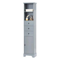 Latitude Run® Tall Bathroom Cabinet, Freestanding Storage Cabinet With 3 Drawers And Adjustable Shelf, MDF Board With Pa