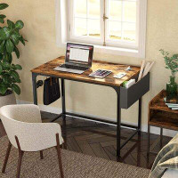 17 Stories Computer Desk With Power Outlet, Home Office PC Desk With USB Ports Charging Station, Desktop Table With Side