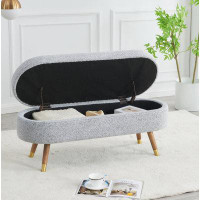 GZMWON 1 Fabric Upholstered Storage Bench