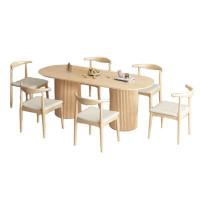 Corrigan Studio Nordic modern simple all solid wood oval dining table sets
