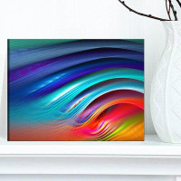 Design Art 'Beautiful Fractal Rainbow Waves' Graphic Art on Canvas