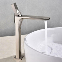Bold and Unique Design 13 Vessel Faucet in Brushed Nickel and Matte Black