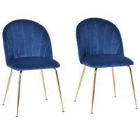 MODERN DINING CHAIRS SET OF 2, UPHOLSTERED KITCHEN CHAIRS, ACCENT CHAIR WITH GOLD METAL LEGS
