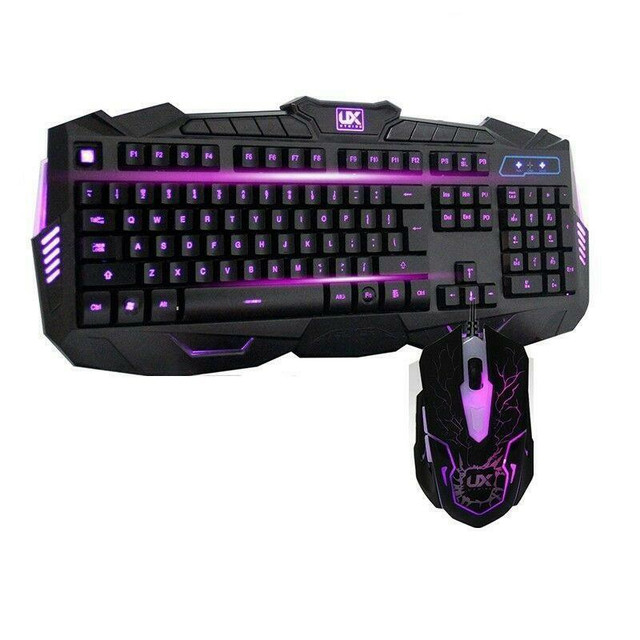 NEW WIRED KEYBOARD & MOUSE GAMING MECHANCIAL COLORED PC V100 in Mice, Keyboards & Webcams in Alberta