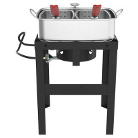 Nexgrill Nexgrill 18 Qt. Stainless Steel Fish Fryer With Double Basket, Outdoor Propane Deep Fryer, Outdoor Fully Welded
