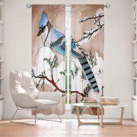 East Urban Home Lined Window Curtains 2-panel Set for Window Size by Marley Ungaro - Bluejay