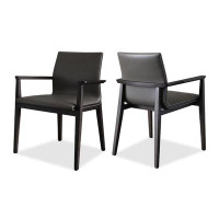 WONERD 29.92" White Solid back Arm Chair(Set of 2)