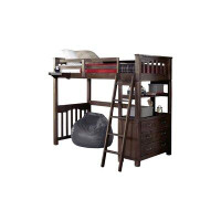 Greyleigh™ Baby & Kids Mateo 6 Drawer Solid Wood Loft Bed with Bookcase by Greyleigh? Baby & Kids