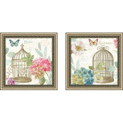 Ophelia & Co. Rainbow Seeds Floral Birdcage II v2 - 2 Piece Picture Frame Graphic Art Print Set in Arts & Collectibles