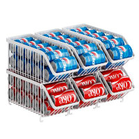 Rebrilliant 6 Pack Stackable Soda Can Organizer For Refrigerator, Can Holder Dispenser, Canned Food Storage Rack For Fri