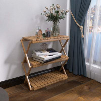 Arlmont & Co. Multi-Tiered Wood Plant Stand Book Shelf Shoes Rack For Bedroom Living Room