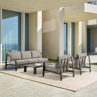 Birch Lane™ Harma 4 Piece Outdoor Patio Furniture Set In Aluminum