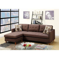 Latitude Run® Sectional Sofa Living Room Furniture Reversible Chaise Couch Pillows Tufted Back Modular Sectionals