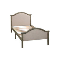 Red Barrel Studio Grey Twin Bed With Upholstered Headboard And Footboard, Includes Slats For Support - Elegant And Cozy