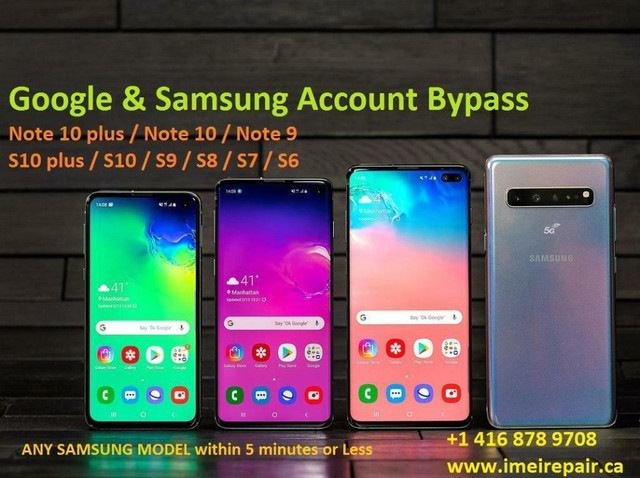 Samsung Account FRP Google Bypass MDM Knox enrollment SAMSUNG IPHONES HUAWEI GOOGLE NEXUS SONY ALCATEL MOTOROLA in Cell Phone Services in Mississauga / Peel Region