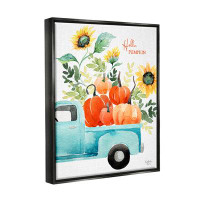 Stupell Industries Hello Pumpkin Autumn Truck Carrying Seasonal Plants Canvas Wall Art By Heatherlee Chan
