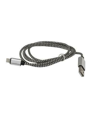 1M (3ft.) 8-Pin Braided USB Cable for iOS - Silver in Cell Phone Accessories in West Island - Image 2