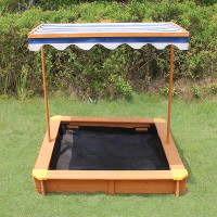 Sunside Sails Winslow 4' x 4' Solid Wood Square Sandbox with Cover