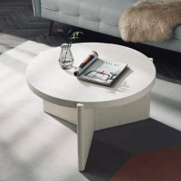 Brayden Studio High-quality Dariush Modern & Durable Stone Look Contemporary Classic Three Leg Round Coffee Table