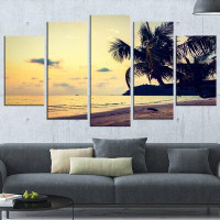 Made in Canada - Design Art 'Silhouette Coconut Tree' 5 Piece Wall Art on Wrapped Canvas Set