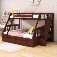 Harriet Bee Randi Kids Twin Over Full Bunk Bed with Drawers
