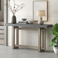 Latitude Run® Contemporary Console Table With  Industrial-Inspired Concrete Wood Top, Extra Long Entryway Table For Entr