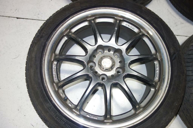 JDM Work Emotion 11r Rims Wheel Tires Genuine Mags With Center Caps 17x7 +47 5x114.3 in Tires & Rims - Image 2