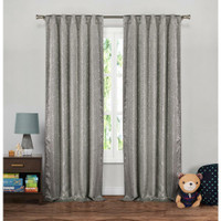 Kensie Maddie 38 in. W x 84 in. L Polyester Window Panel in Grey, set of 2 panels
