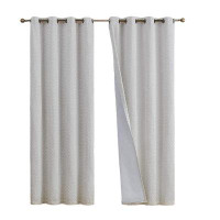 Corrigan Studio Siena 100% Extreme Blackout Thermal Insulated Decorative Pattern Window Curtain Grommet Panels For Livin