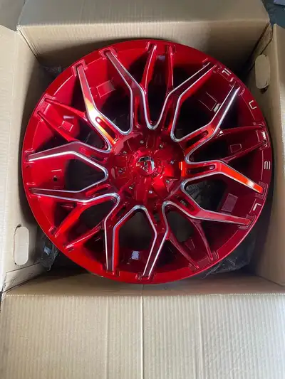 FIVE NEW 22 INCH FUEL TWITCH RED 5X114.3 5X127