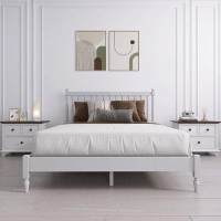 Alcott Hill King Size Platform Bed With Gourd Shaped Headboard