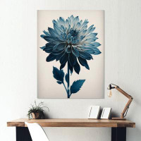 Red Barrel Studio Hyperrealistic Blue And White Flower I - Floral Daisy Metal Wall Décor