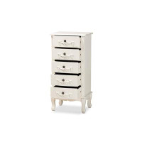 Wildon Home® BXT Lefancy Callen Classic and Traditional White Finished Wood 5-Drawer Chest