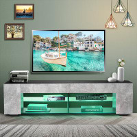 Wade Logan Josephs 57'' Media Console with Glass Shelf, LED TV Stand for TVs up to 65"
