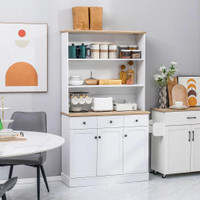 KITCHEN PANTRY BUFFET SERVER HUTCH STORAGE SIDEBOARD BOOKCASE WITH DRAWERS &amp; CABINETS FOR LIVING ROOM CABINET CONSOL