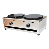 Crepes Maker Pancake Fruit Machine Pan Griddle Double Head LP Gas 2800PA 134042