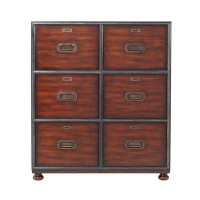Theodore Alexander Campaign 6 Drawer 34.25" W Double Dresser