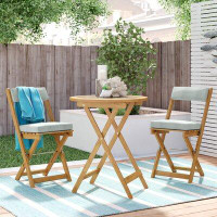 Highland Dunes Browder Round 2 - Person 24" Long Bistro Set with Cushions