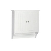 Red Barrel Studio Home Ashland Collection 2 Door Wall Mounted Storage Cabinet With Towel Bar, White