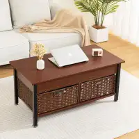 17 Stories Metal Coffee Table,Desk,With A Lifting Table,And Hidden Storage Space