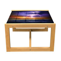 East Urban Home East Urban Home Nature Coffee Table, Epic Thunder And The Storm On The Sea Wave Horizon Bad Weather Atmo