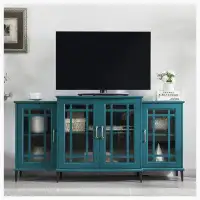 Latitude Run® 62" TV Stand, Storage Buffet Cabinet with Glass Door and Adjustable Shelves