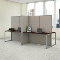Bush Business Furniture Easy Office 4 Person Desk Workstation with Panels Cubicle